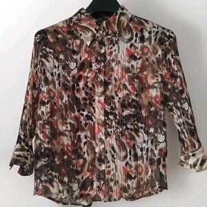 Belissimo New York Blouse 3/4 Sleeve Women's  PL Animal‎ Print Multicolor